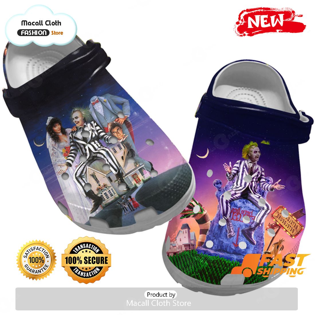 NEW Beetlejuice Movie Crocs NEW Beetlejuice Movie Crocs