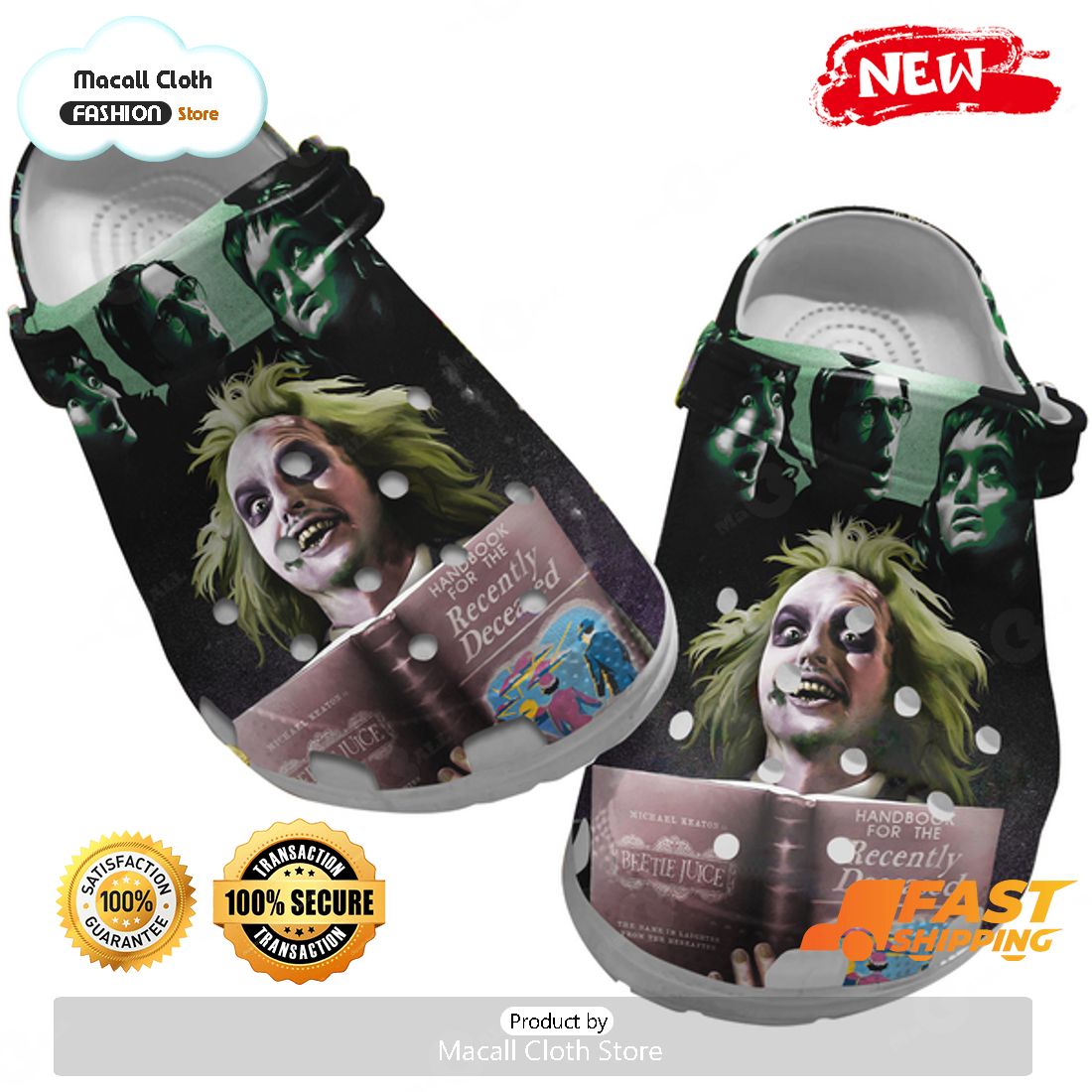 NEW Beetlejuice Movie Dark Crocs NEW Beetlejuice Movie Dark Crocs