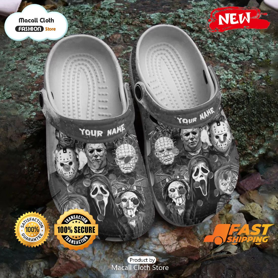NEW Grey Halloween Horror Mask Special Crocs NEW Grey Halloween Horror Mask Special Crocs