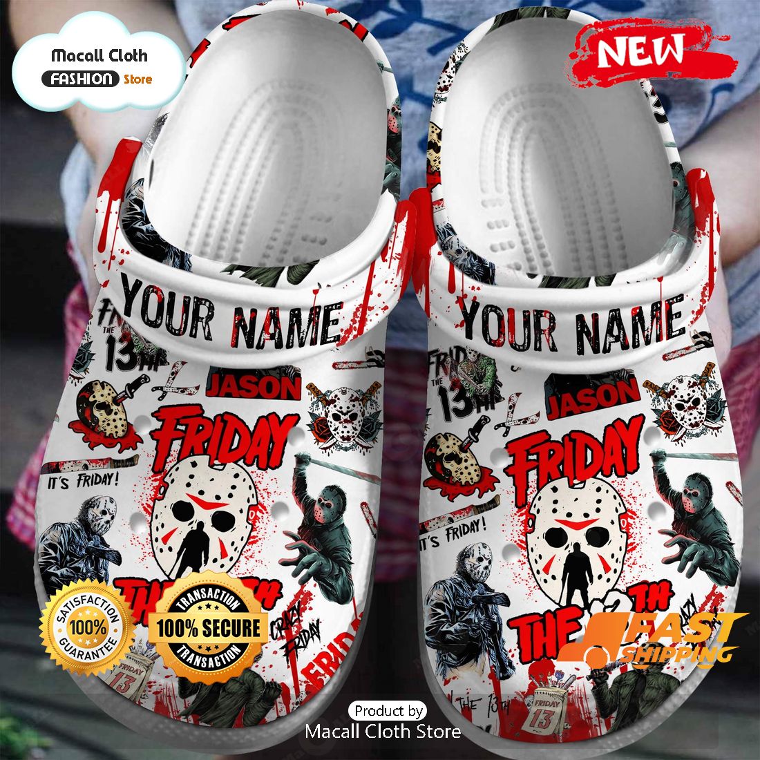 SALE New Design Friday The 13TH Halloween Jason Voorhees Crocs