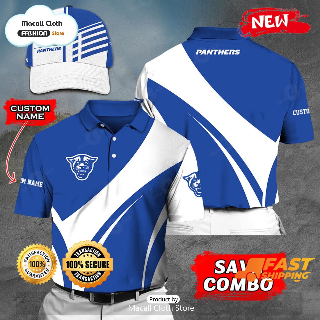 NEW Personalized NCAA Georgia State Panthers Gift Sports Fan Polo NEW Personalized NCAA Georgia State Panthers Gift Sports Fan Polo