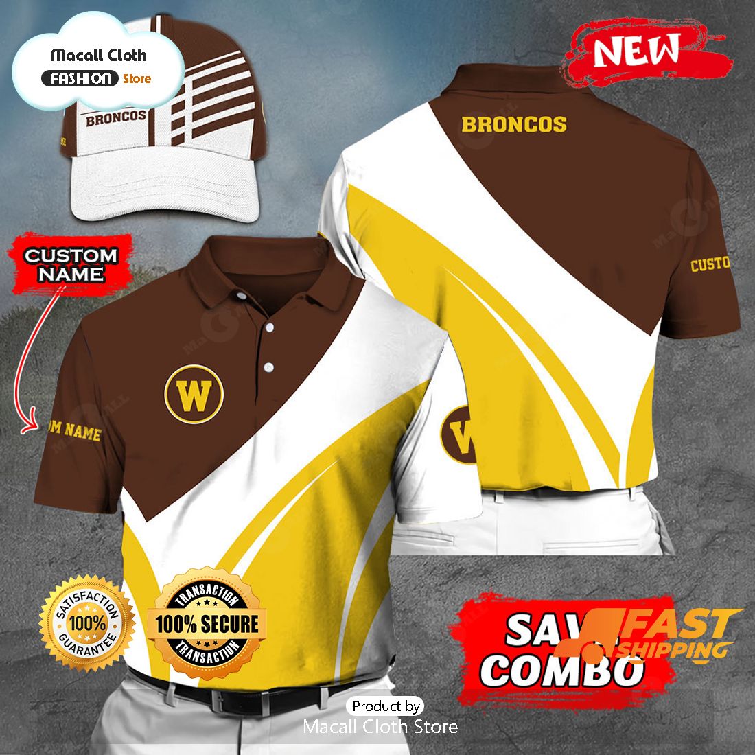 NEW Personalized NCAA Western Michigan Broncos Gift Sports Fan Polo NEW Personalized NCAA Western Michigan Broncos Gift Sports Fan Polo