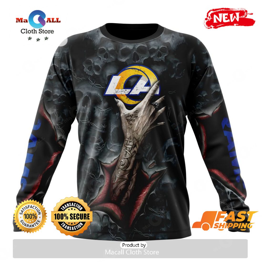 NFL Los Angeles Rams Special Expendables Skull Design Hoodie - Torunstyle