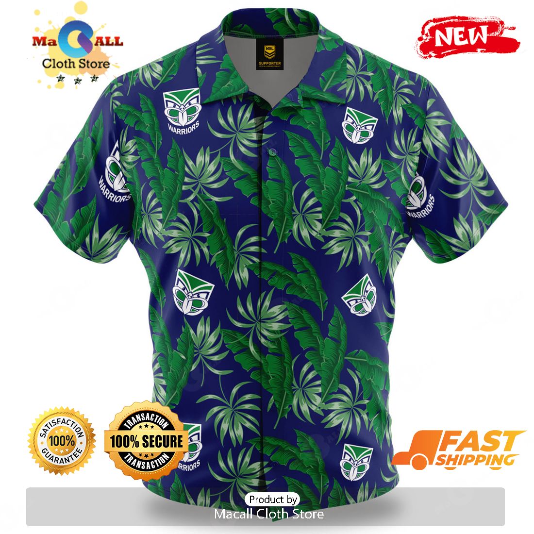 HOT New Zealand Warriors 2023 Palm Tree NRL Hawaiian Shirt HOT New Zealand Warriors 2023 Palm Tree NRL Hawaiian Shirt