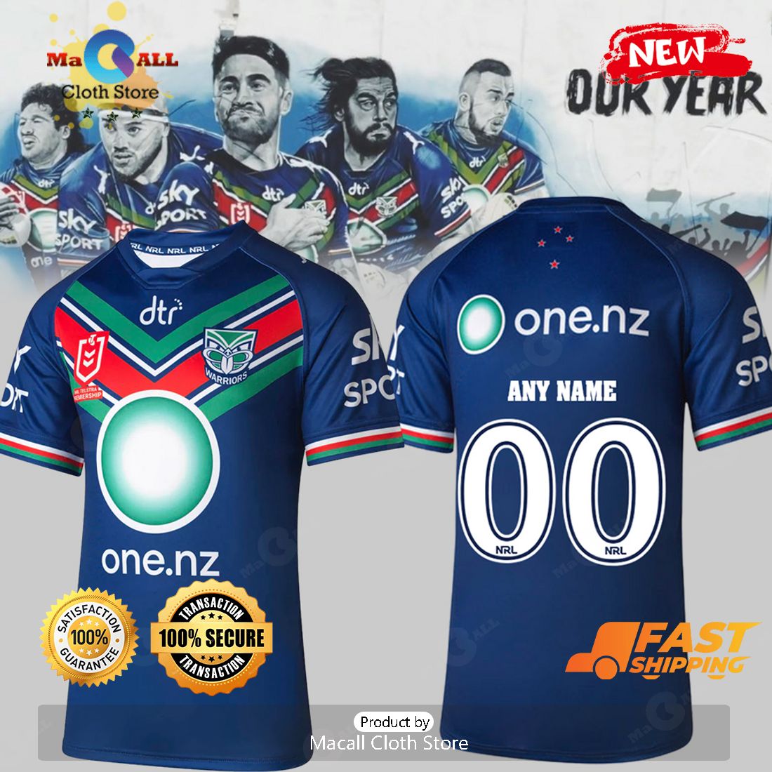 HOT Personalized FC UP THE WAHS New Zealand Warriors 2023 13 NRL Football Hoodie Sweatshirt 3D