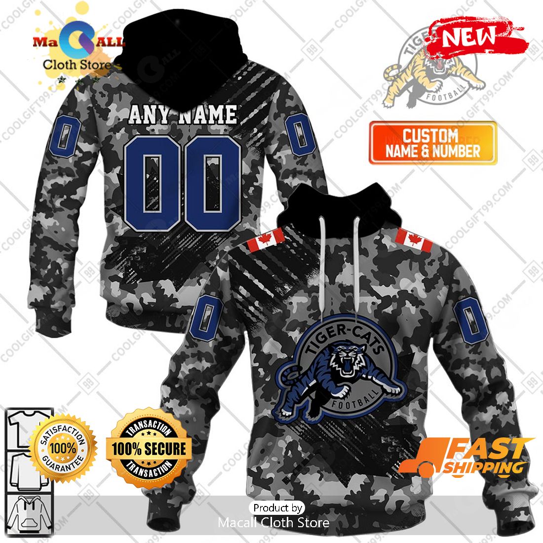 HOT Personalized CFL Hamilton Tiger Cats Special Camo Armed Forces Design Hoodie Sweatshirt 3D HOT Personalized CFL Hamilton Tiger Cats Special Camo Armed Forces Design Hoodie Sweatshirt 3D