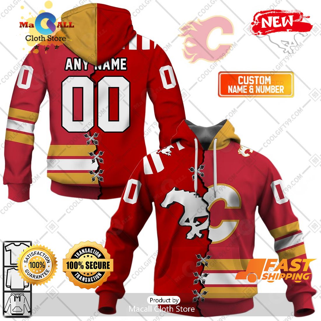 HOT Personalized NHL Calgary Flames Mix CFL Calgary Stampeders Jersey Style Hoodie Sweatshirt 3D HOT Personalized NHL Calgary Flames Mix CFL Calgary Stampeders Jersey Style Hoodie Sweatshirt 3D