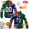 HOT Personalized NHL Calgary Flames Mix CFL Calgary Stampeders Jersey Style Hoodie Sweatshirt 3D
