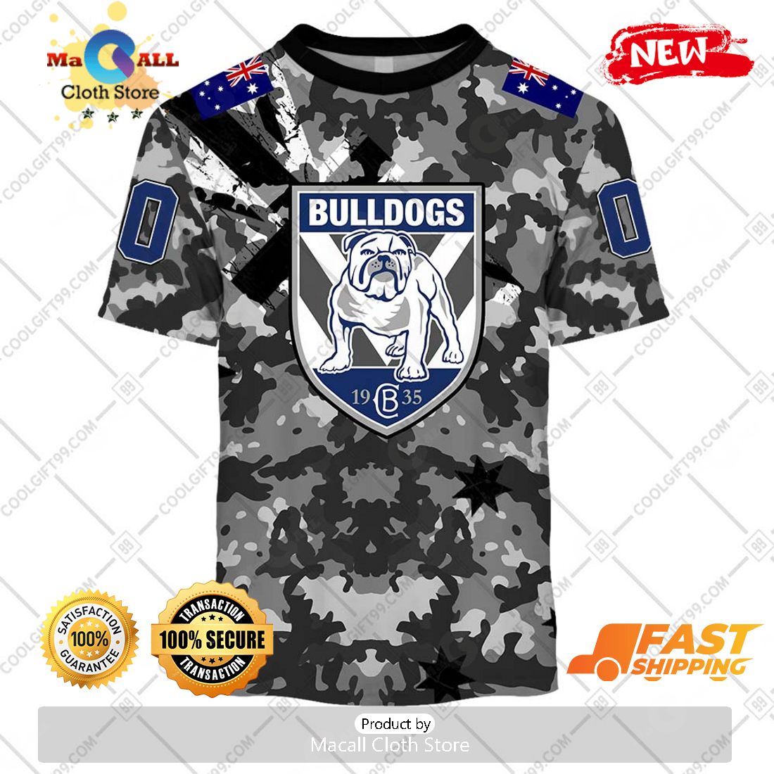 HOT Personalized NRL Canterbury Bankstown Bulldogs Special Camo Military Flag Hoodie Sweatshirt 3D HOT Personalized NRL Canterbury Bankstown Bulldogs Special Camo Military Flag Hoodie Sweatshirt 3D