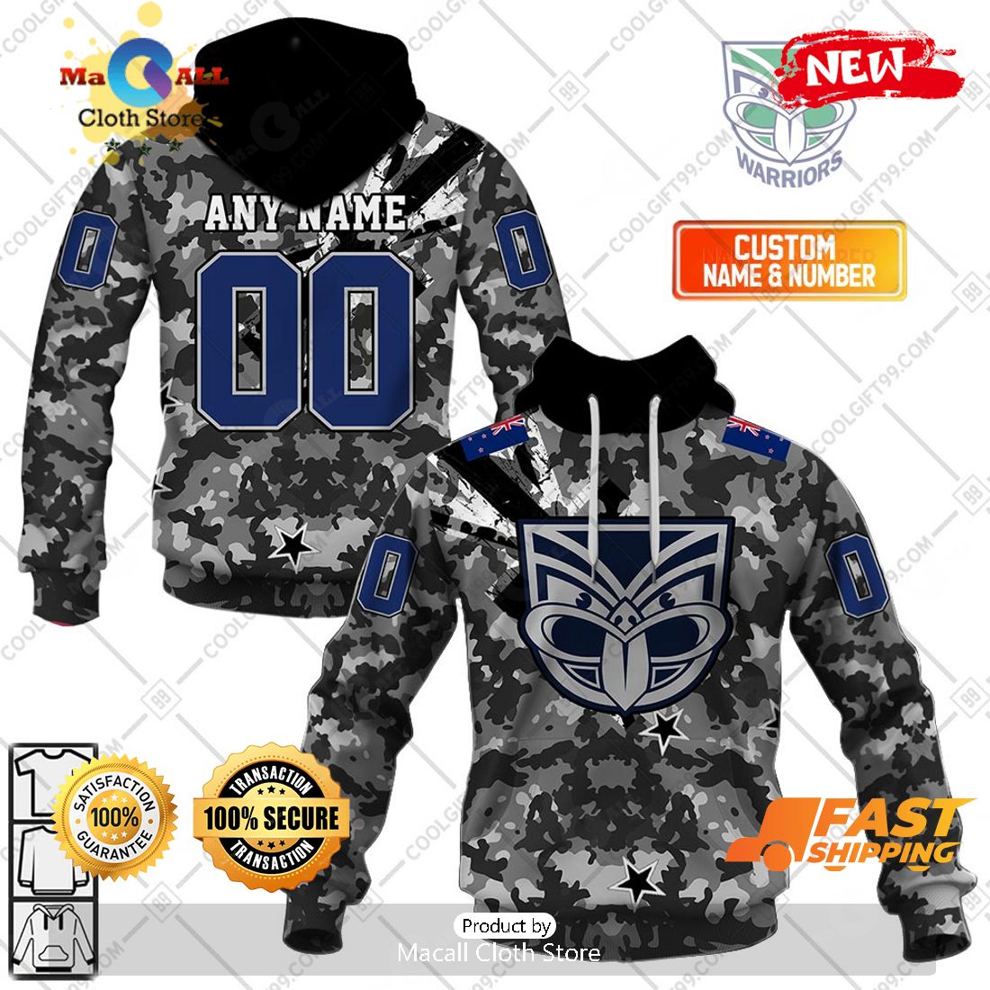 HOT Personalized NRL New Zealand Warriors Special Camo Military Flag Hoodie Sweatshirt 3D HOT Personalized NRL New Zealand Warriors Special Camo Military Flag Hoodie Sweatshirt 3D