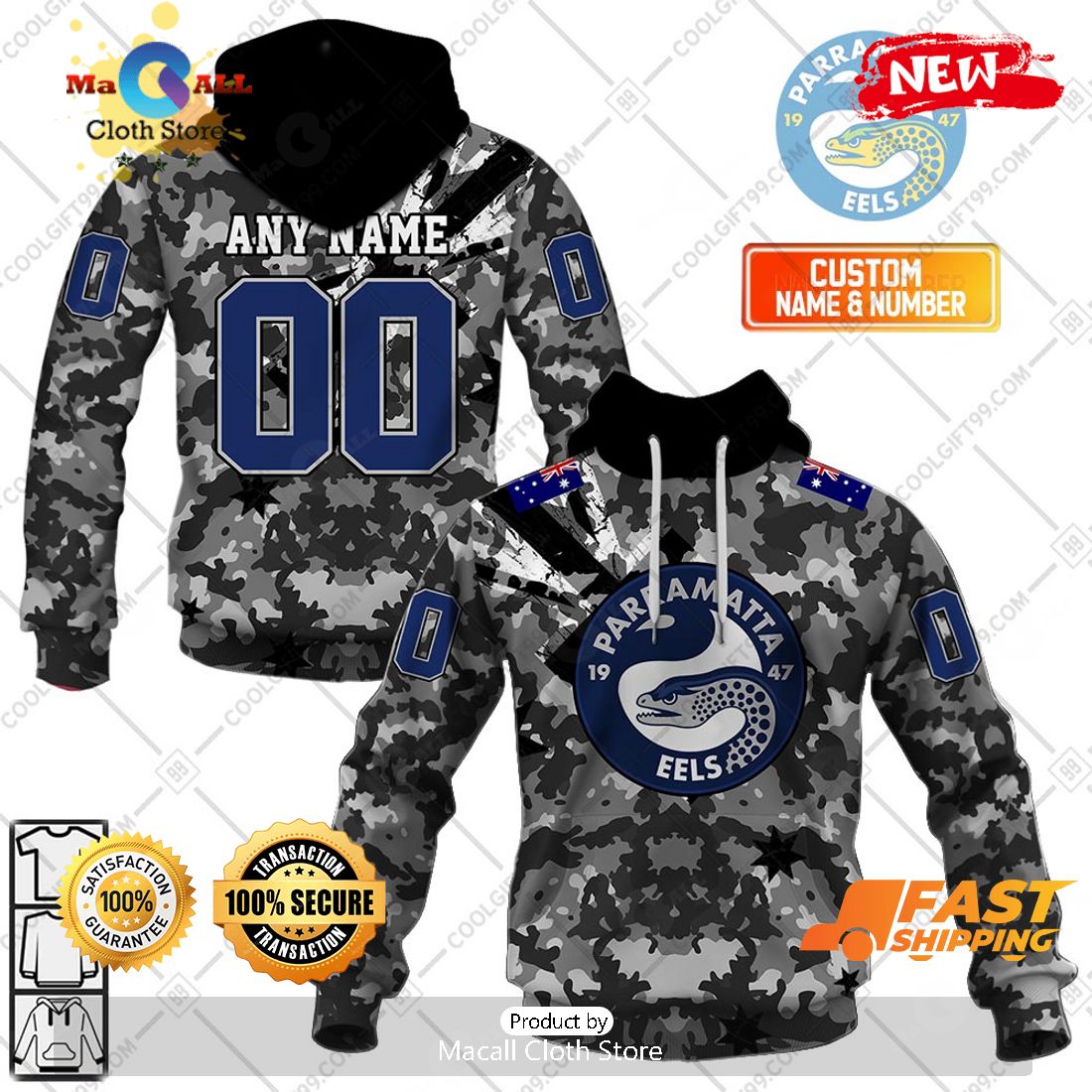 HOT Personalized NRL Parramatta Eels Special Camo Military Flag Hoodie Sweatshirt 3D HOT Personalized NRL Parramatta Eels Special Camo Military Flag Hoodie Sweatshirt 3D