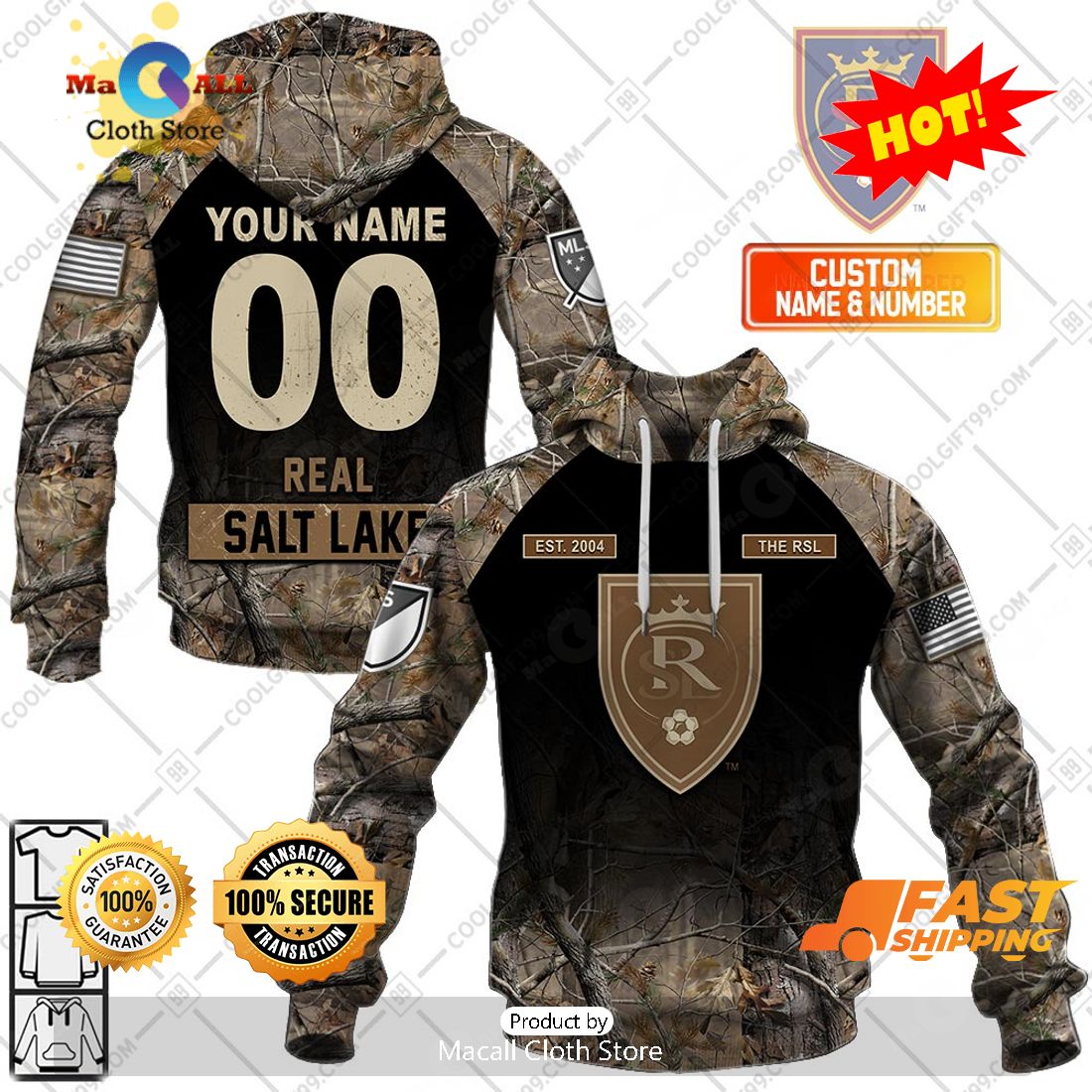 HOT Personalized MLS Real Salt Lake Camouflage Hoodie Sweatshirt 3D HOT Personalized MLS Real Salt Lake Camouflage Hoodie Sweatshirt 3D