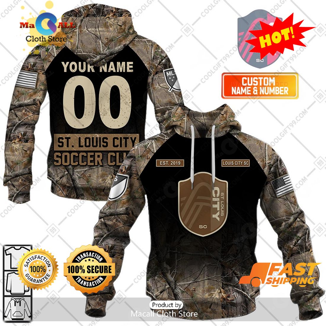 HOT Personalized MLS St. Louis City SC Camouflage Hoodie Sweatshirt 3D HOT Personalized MLS St. Louis City SC Camouflage Hoodie Sweatshirt 3D