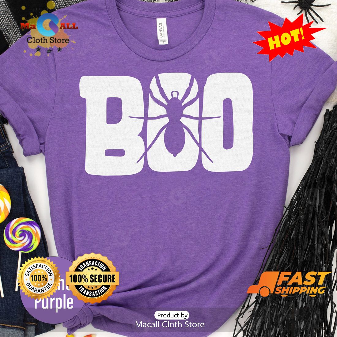 HOT Boo Spider Halloween Classic T-Shirt HOT Boo Spider Halloween Classic T-Shirt