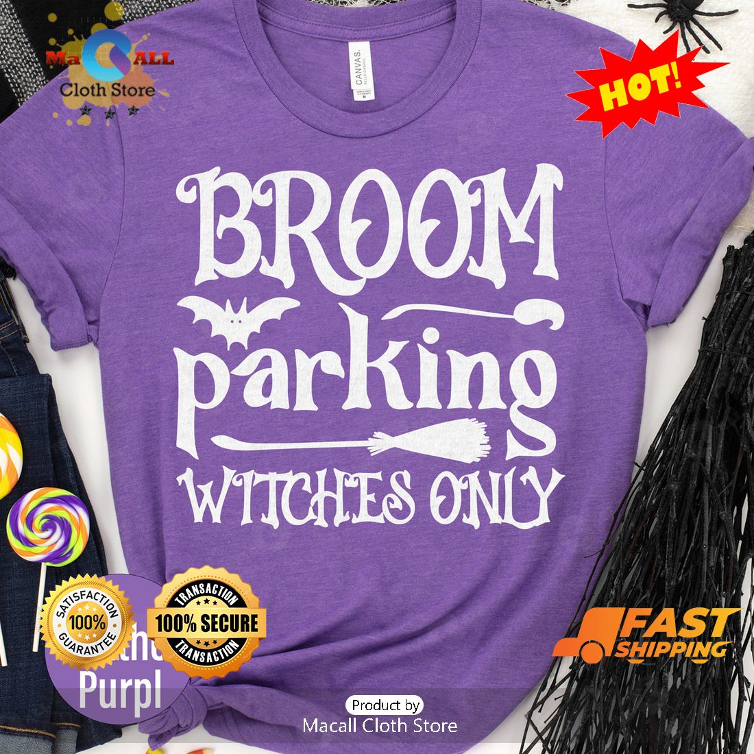 HOT Broom Parking Witches Only Halloween Classic T-Shirt HOT Broom Parking Witches Only Halloween Classic T-Shirt