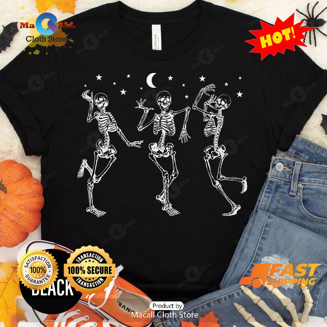 HOT Dancing Skeleton Halloween Classic T-Shirt HOT Dancing Skeleton Halloween Classic T-Shirt