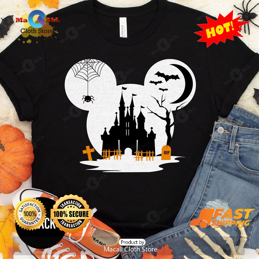 HOT Disney Castle Spooky Halloween Halloween Classic T-Shirt HOT Disney Castle Spooky Halloween Halloween Classic T-Shirt