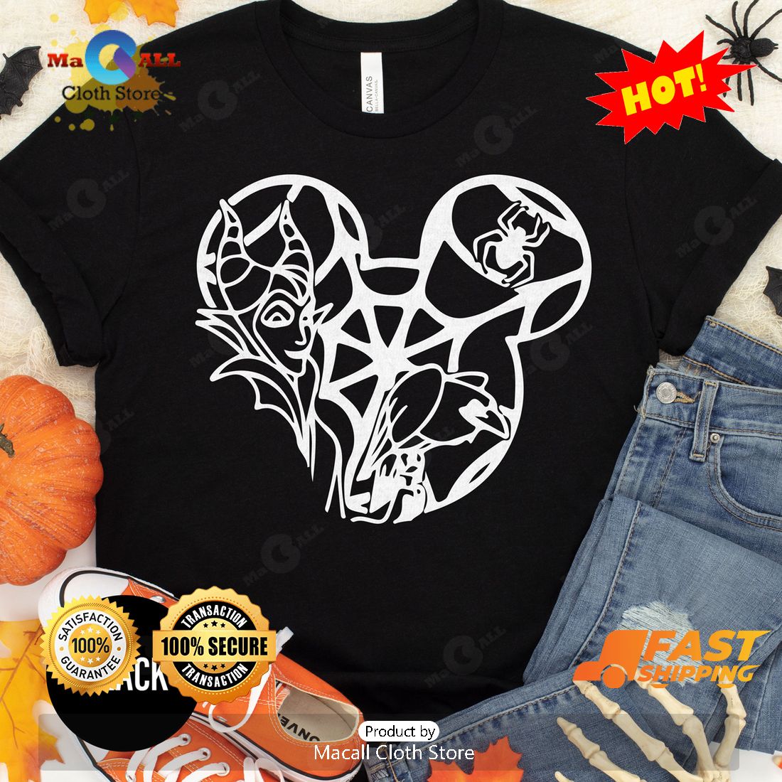 HOT disney halloween outline Halloween Classic T-Shirt HOT disney halloween outline Halloween Classic T-Shirt