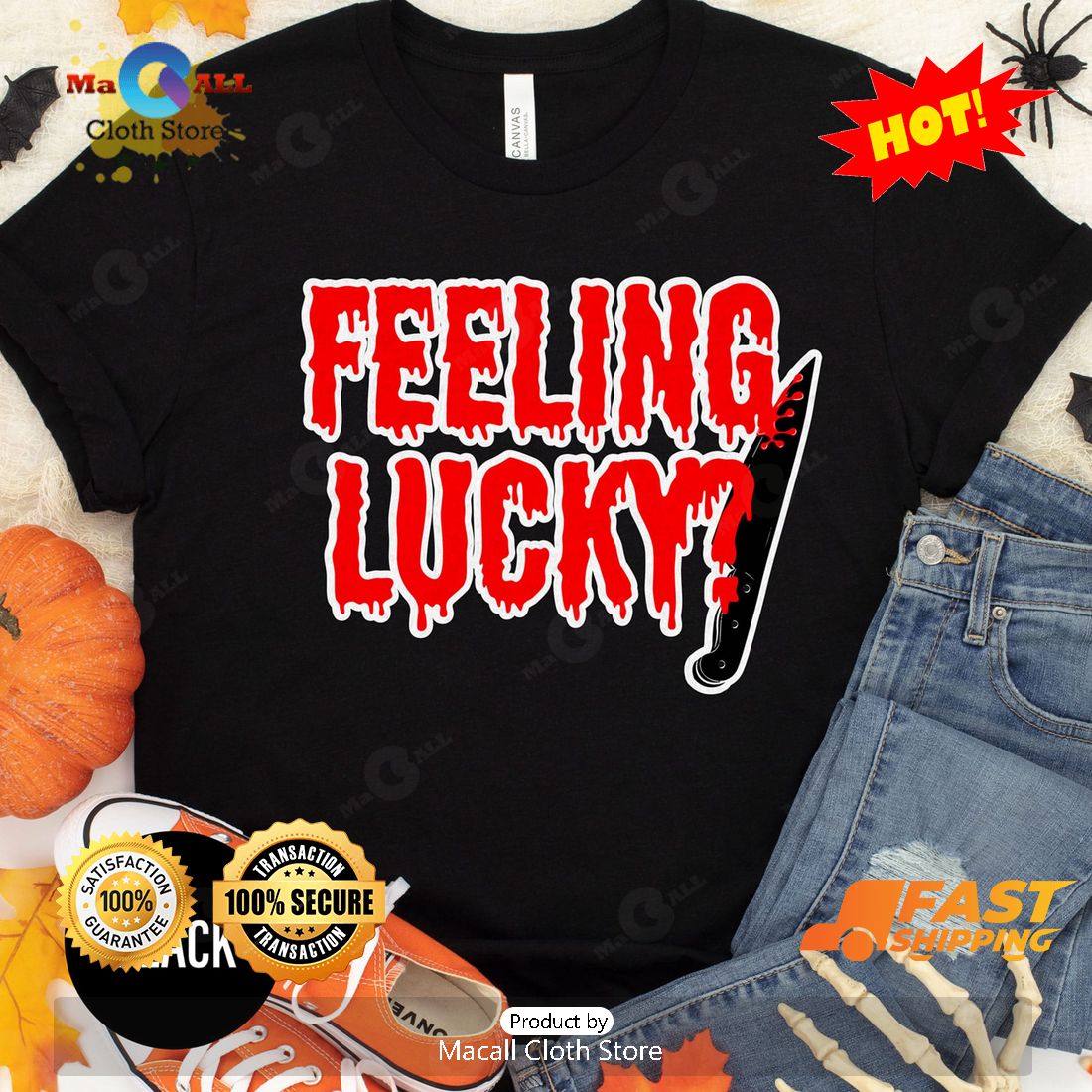 HOT Feeling Lucky Halloween Classic T-Shirt HOT Feeling Lucky Halloween Classic T-Shirt