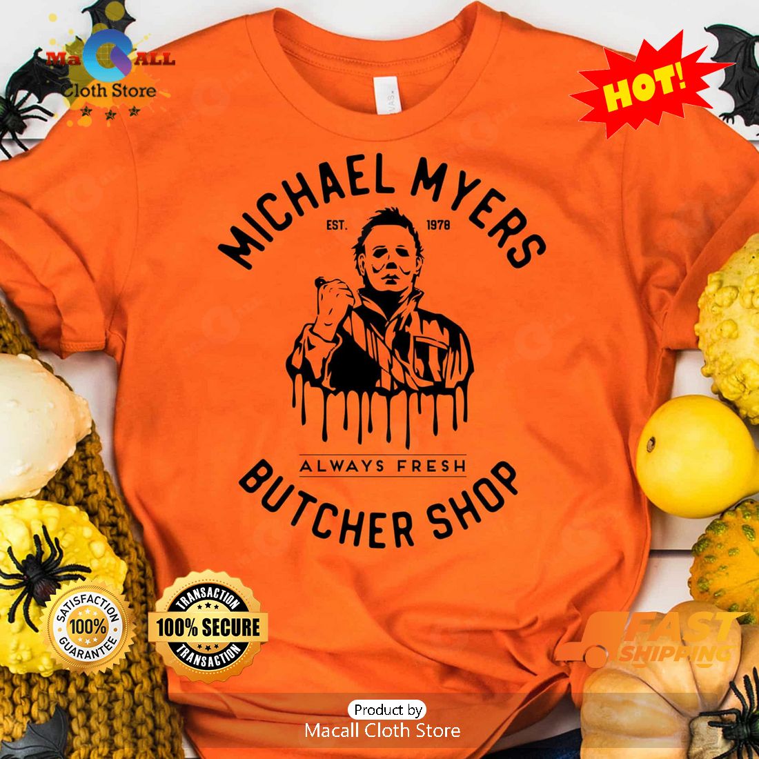 HOT Michael Myers Butcher Shop Halloween Classic T-Shirt HOT Michael Myers Butcher Shop Halloween Classic T-Shirt