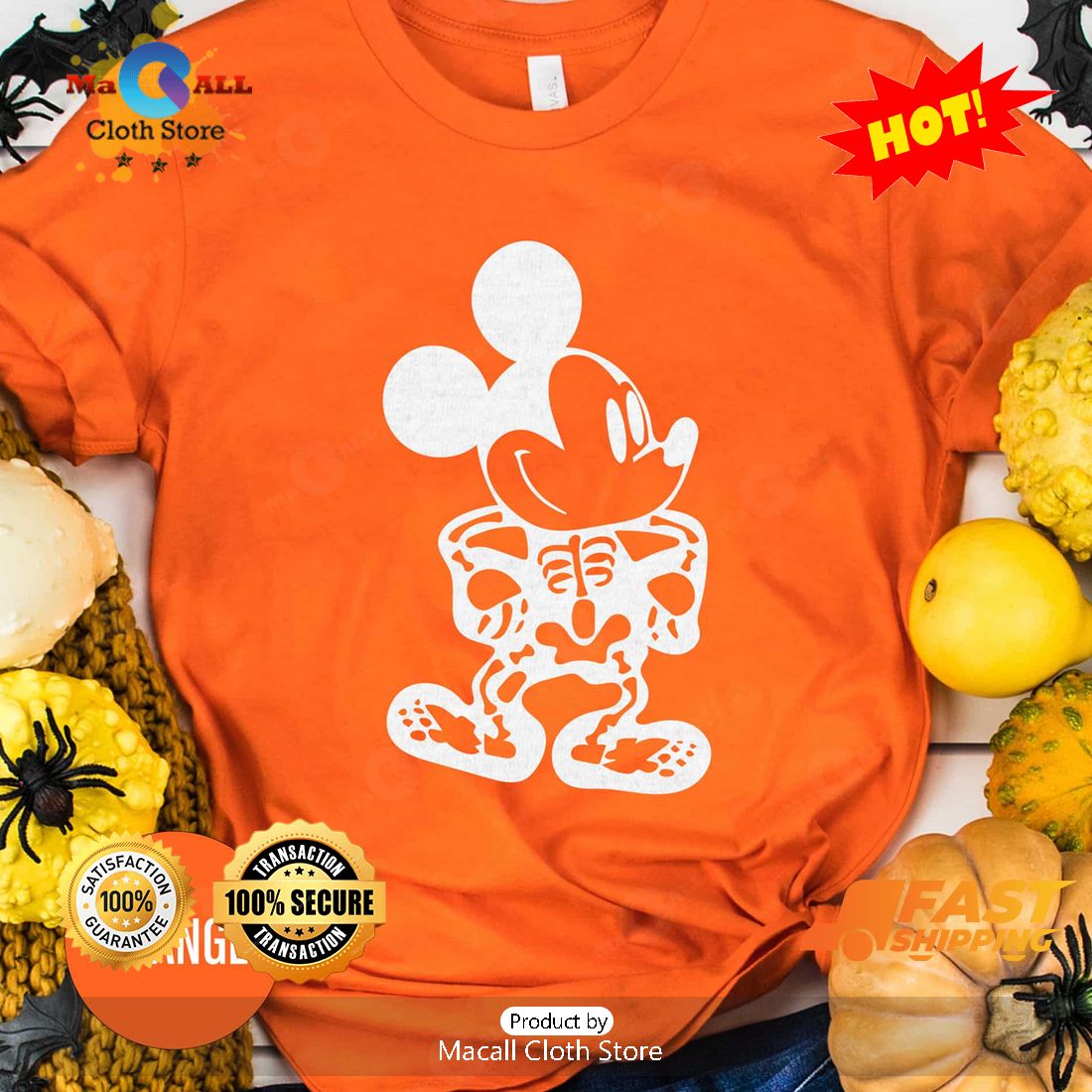 HOT Mickey Skeleton Hallwoeen Halloween Classic T-Shirt HOT Mickey Skeleton Hallwoeen Halloween Classic T-Shirt