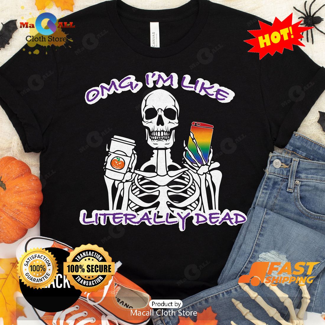 HOT Skeleton Coffee Halloween Halloween Classic T-Shirt HOT Skeleton Coffee Halloween Halloween Classic T-Shirt