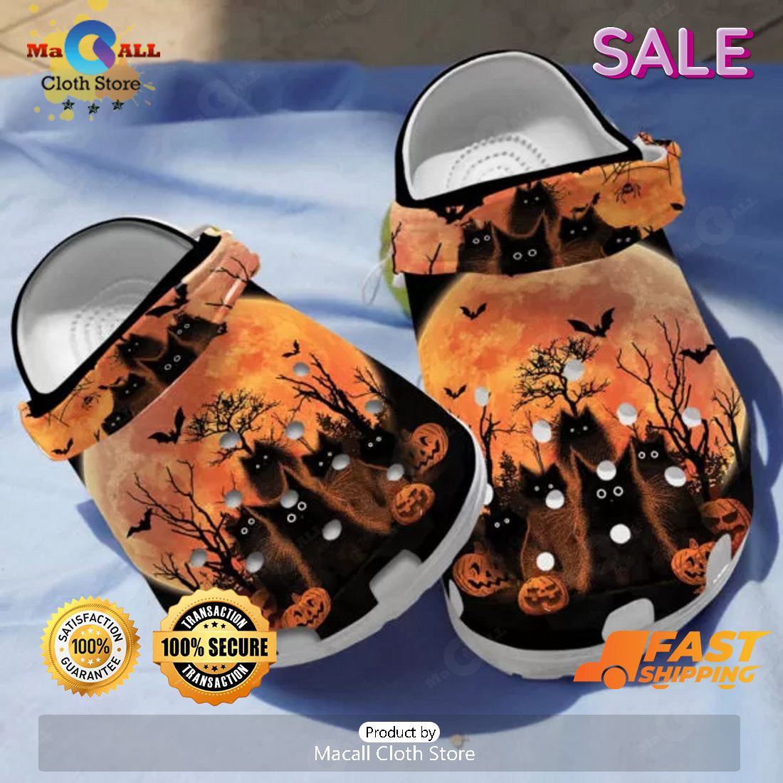 SALE Black Cats Halloween Crocs SALE Black Cats Halloween Crocs