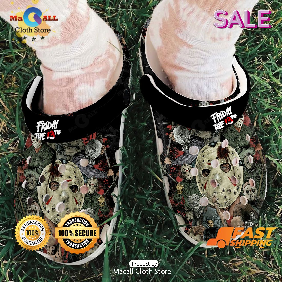 SALE Friday The 13th Jason Voorhees Halloween Crocs SALE Friday The 13th Jason Voorhees Halloween Crocs