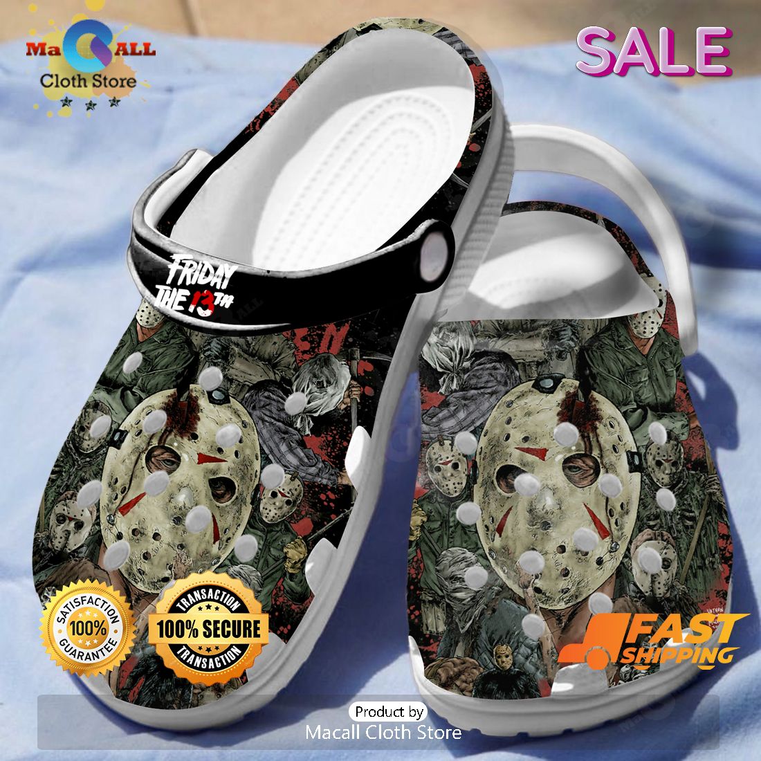 SALE Friday The 13th Jason Voorhees Halloween Crocs SALE Friday The 13th Jason Voorhees Halloween Crocs