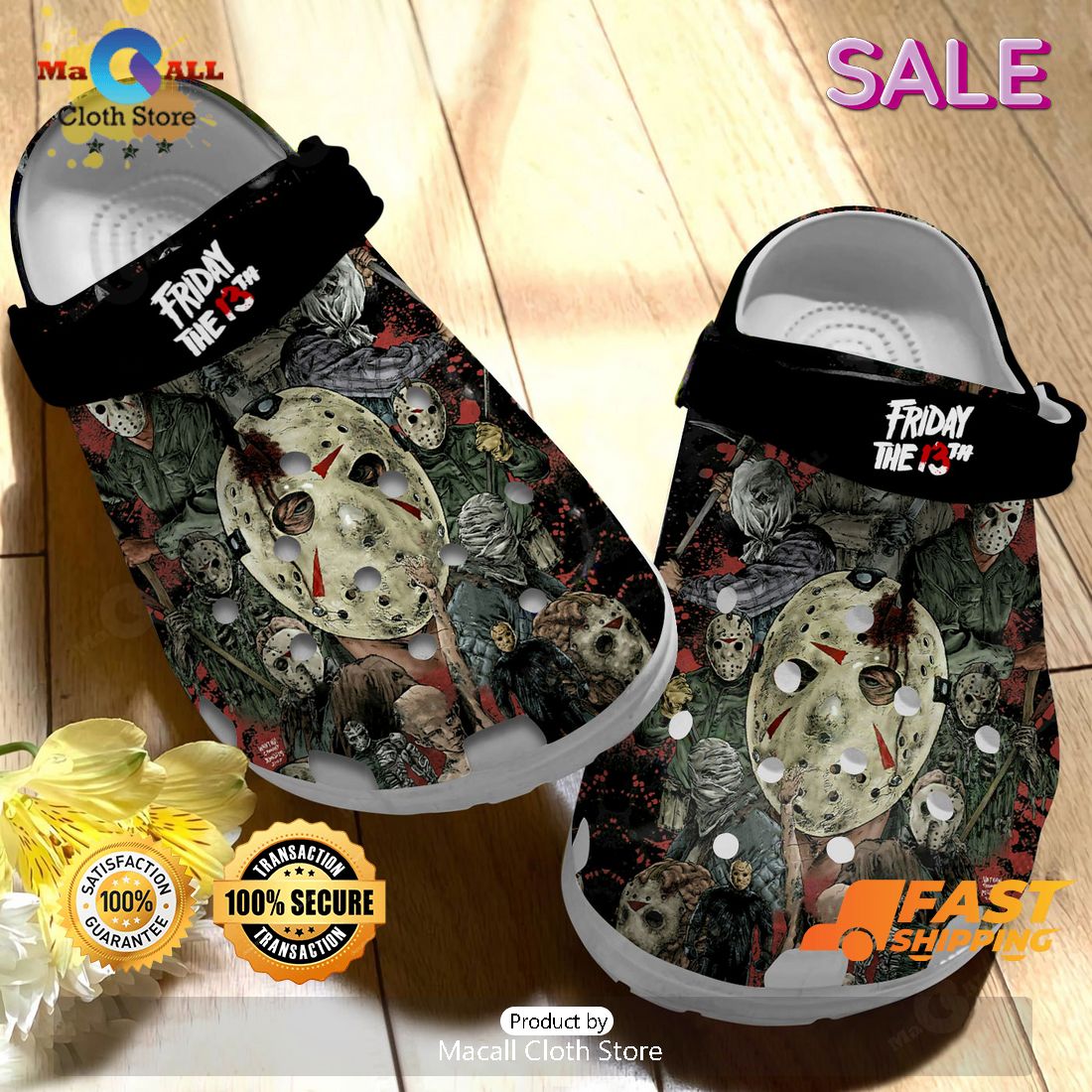 SALE Friday The 13th Jason Voorhees Halloween Crocs SALE Friday The 13th Jason Voorhees Halloween Crocs