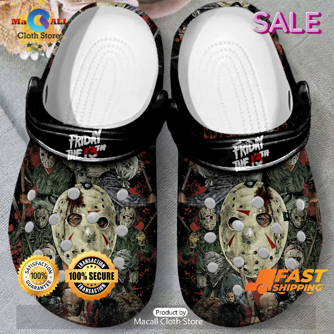 SALE Friday The 13th Jason Voorhees Halloween Crocs SALE Friday The 13th Jason Voorhees Halloween Crocs