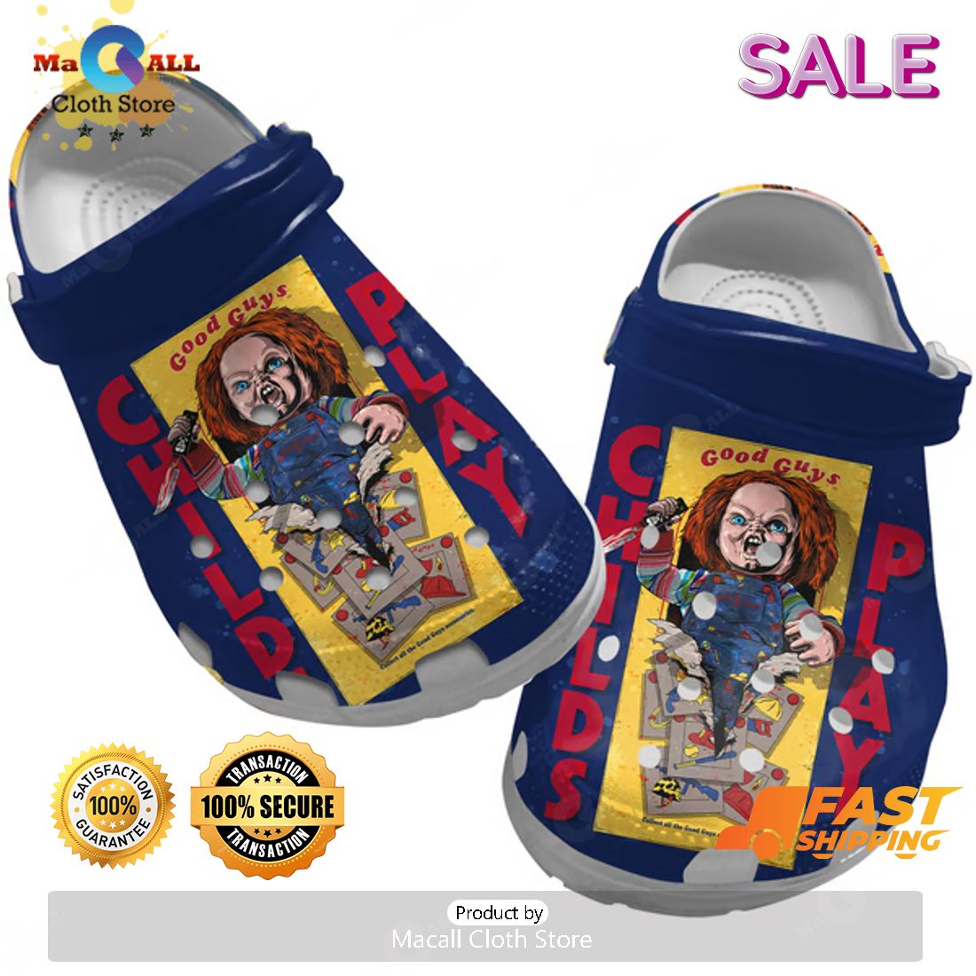 SALE Halloween Chucky Childs Play Crocs SALE Halloween Chucky Childs Play Crocs