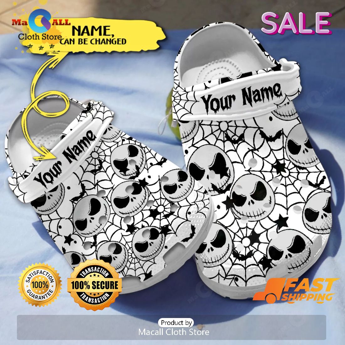 SALE Jack Skellington Halloween Skull Crocs SALE Jack Skellington Halloween Skull Crocs