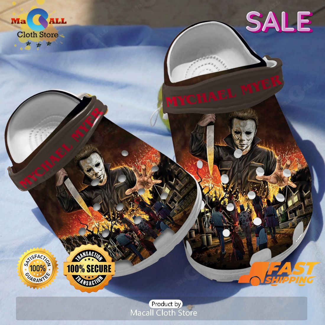 SALE Michael Myers x Stranger Things Halloween Crocs SALE Michael Myers x Stranger Things Halloween Crocs