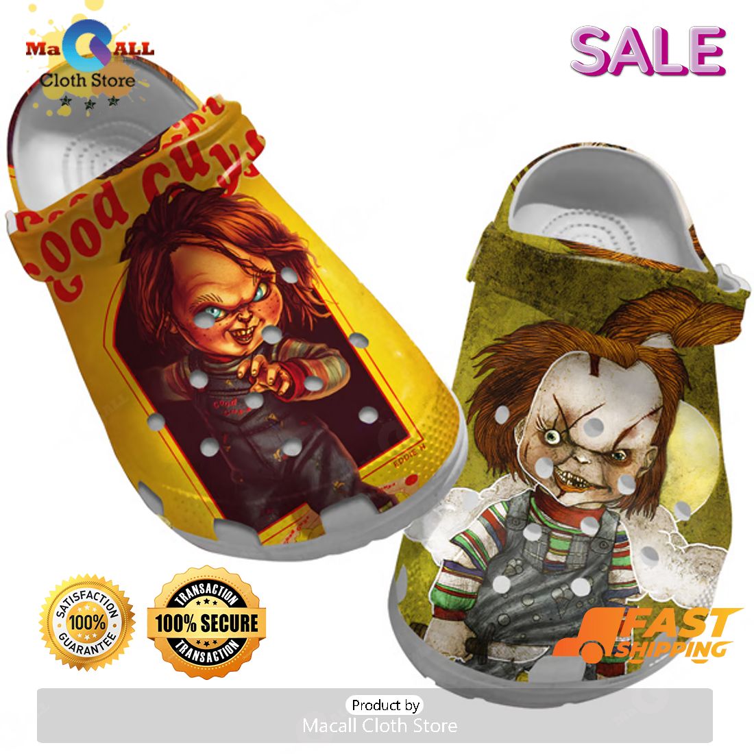 SALE Scary Movie Character Chucky Halloween Crocs SALE Scary Movie Character Chucky Halloween Crocs