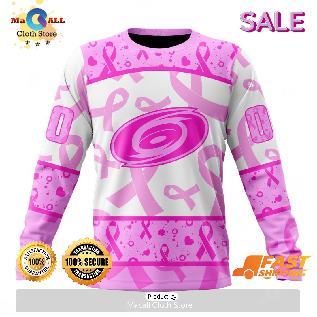 NHL Carolina Hurricanes Personalized Special Design I Pink I Can In October  We Wear Pink Breast Cancer Hoodie T Shirt - Growkoc