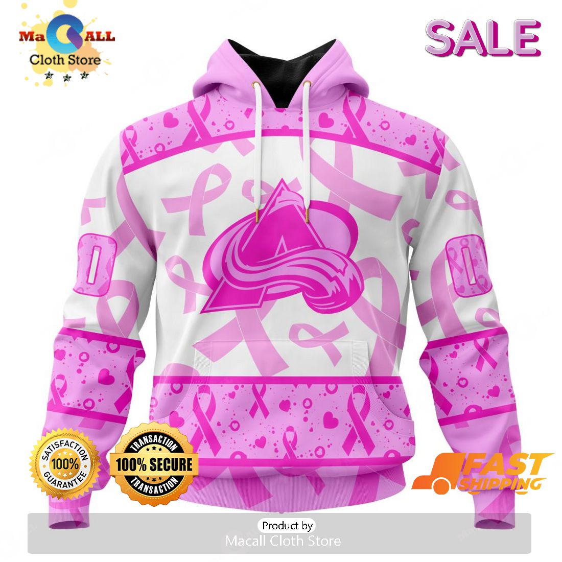 SALE Personalized NHL Colorado Avalanche Special Pink October Breast Cancer Awareness Month Hoodie Sweatshirt 3D SALE Personalized NHL Colorado Avalanche Special Pink October Breast Cancer Awareness Month Hoodie Sweatshirt 3D