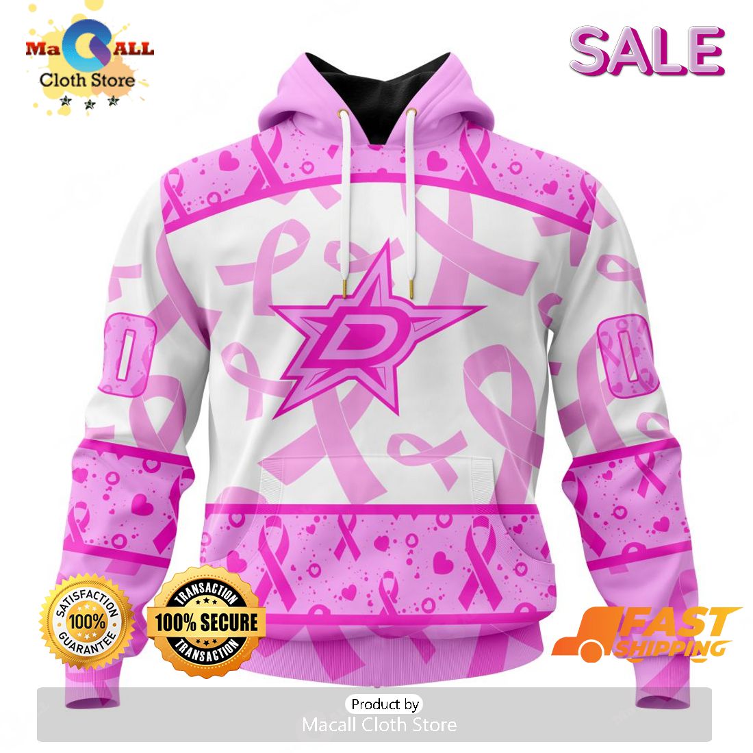 SALE Personalized NHL Dallas Stars Special Pink October Breast Cancer Awareness Month Hoodie Sweatshirt 3D SALE Personalized NHL Dallas Stars Special Pink October Breast Cancer Awareness Month Hoodie Sweatshirt 3D