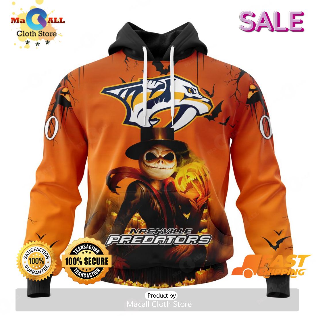 SALE Personalized NHL Nashville Predators Special Halloween Concepts Hoodie Sweatshirt 3D SALE Personalized NHL Nashville Predators Special Halloween Concepts Hoodie Sweatshirt 3D