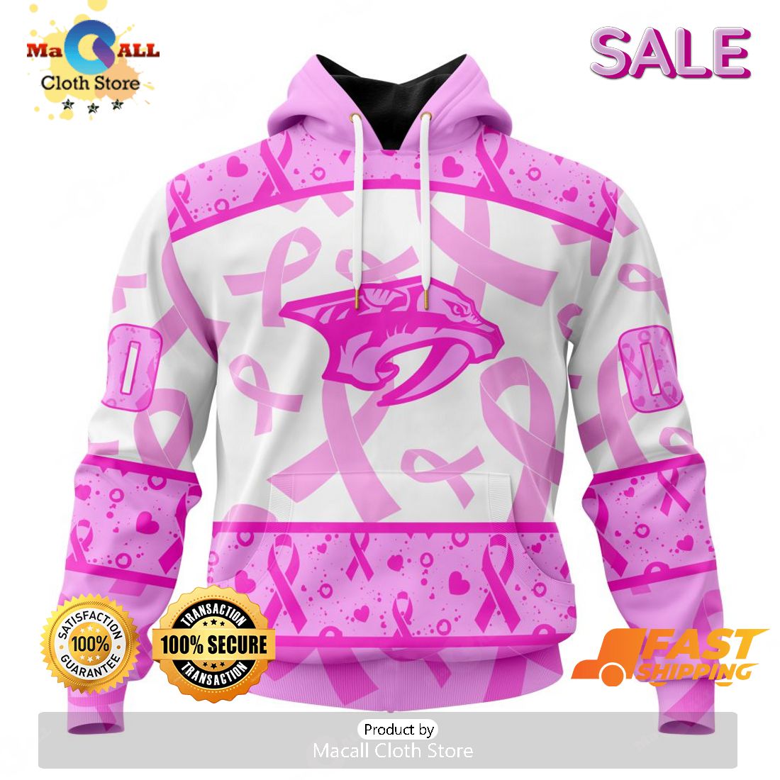 SALE Personalized NHL Nashville Predators Special Pink October Breast Cancer Awareness Month Hoodie Sweatshirt 3D SALE Personalized NHL Nashville Predators Special Pink October Breast Cancer Awareness Month Hoodie Sweatshirt 3D