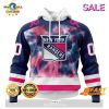 SALE Personalized NHL New York Rangers Special Pink October Breast Cancer Awareness Month Hoodie Sweatshirt 3D
