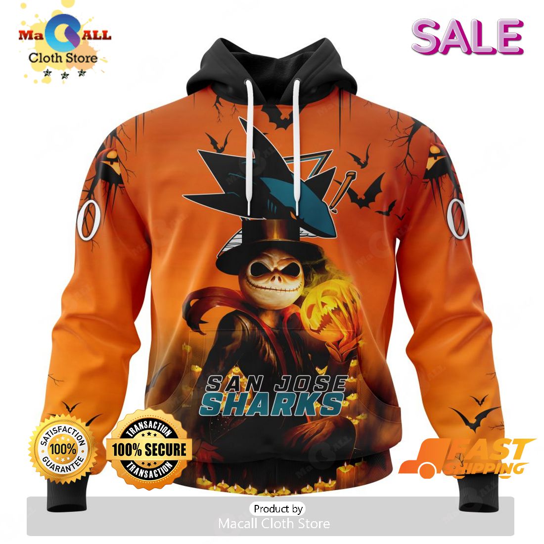 SALE Personalized NHL San Jose Sharks Special Halloween Concepts Hoodie Sweatshirt 3D SALE Personalized NHL San Jose Sharks Special Halloween Concepts Hoodie Sweatshirt 3D