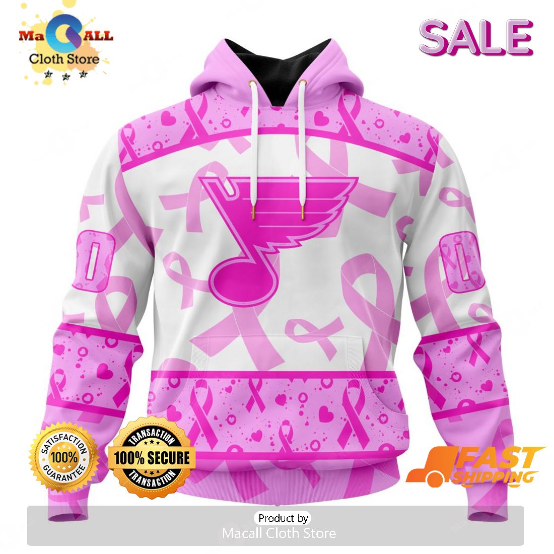 SALE Personalized NHL St. Louis Blues Special Pink October Breast Cancer Awareness Month Hoodie Sweatshirt 3D SALE Personalized NHL St. Louis Blues Special Pink October Breast Cancer Awareness Month Hoodie Sweatshirt 3D