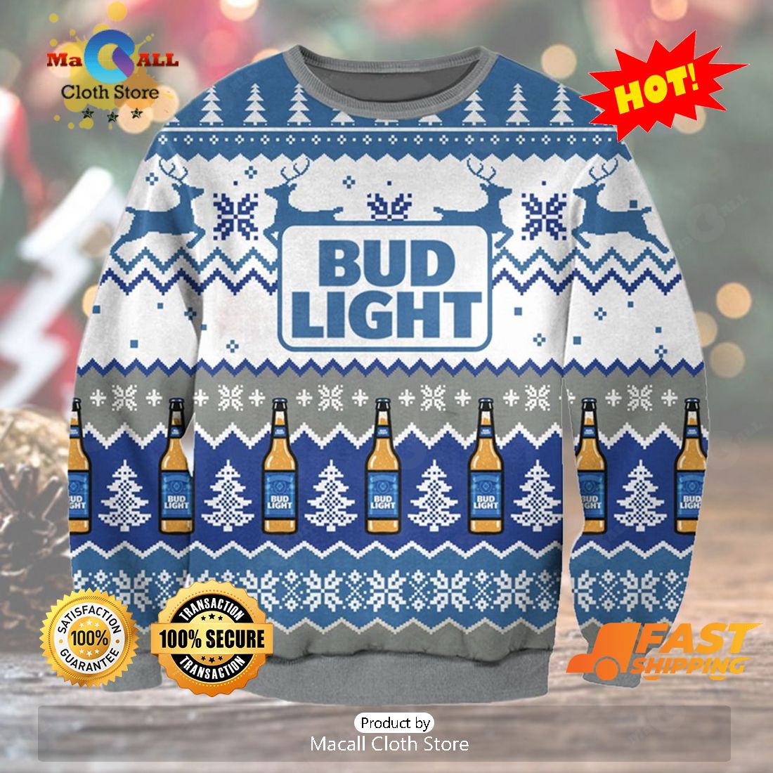 HOT TREND Bud Light Christmas Sweater, Gifts For Xmas Day HOT TREND Bud Light Christmas Sweater, Gifts For Xmas Day
