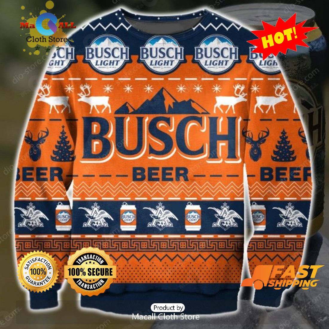 HOT TREND Busch Beer Ugly Christmas Sweater, Gifts For Xmas Day HOT TREND Busch Beer Ugly Christmas Sweater, Gifts For Xmas Day