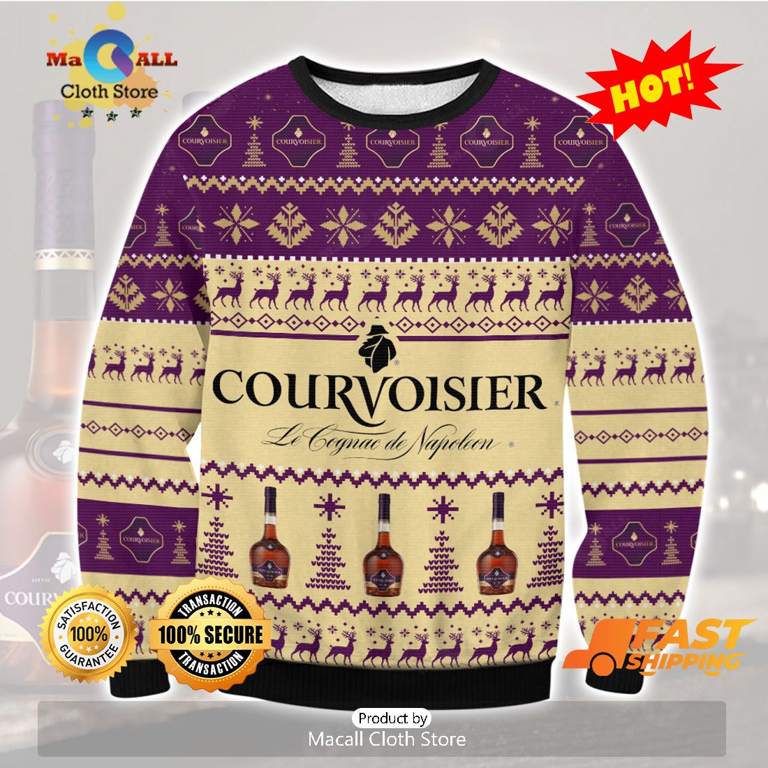 HOT TREND courvoisier Ugly Christmas Sweater, Gifts For Xmas Day