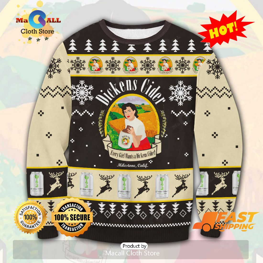 HOT TREND Dickens Cider Ugly Christmas Sweater, Gifts For Xmas Day HOT TREND Dickens Cider Ugly Christmas Sweater, Gifts For Xmas Day