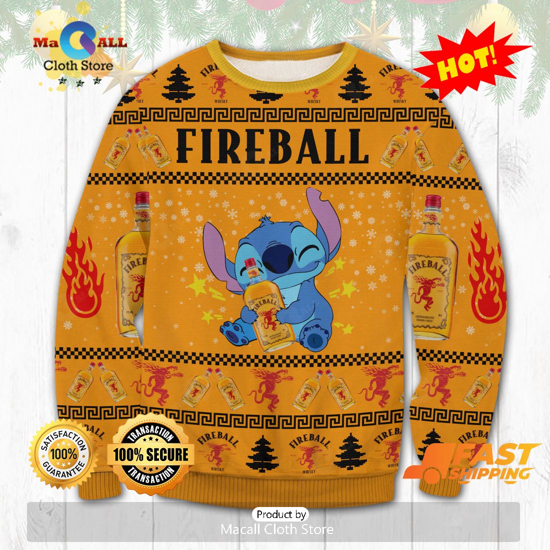 HOT TREND Fireball Stitch Ugly Christmas Sweater, Gifts For Xmas Day HOT TREND Fireball Stitch Ugly Christmas Sweater, Gifts For Xmas Day