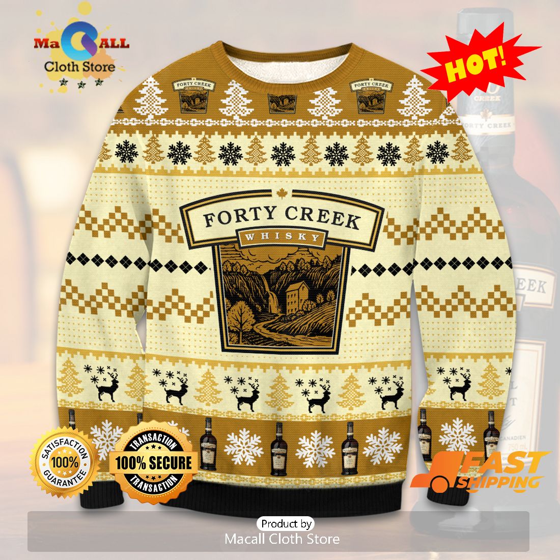 HOT TREND Forty Creek Whiskey Ugly Christmas Sweater, Gifts For Xmas Day HOT TREND Forty Creek Whiskey Ugly Christmas Sweater, Gifts For Xmas Day