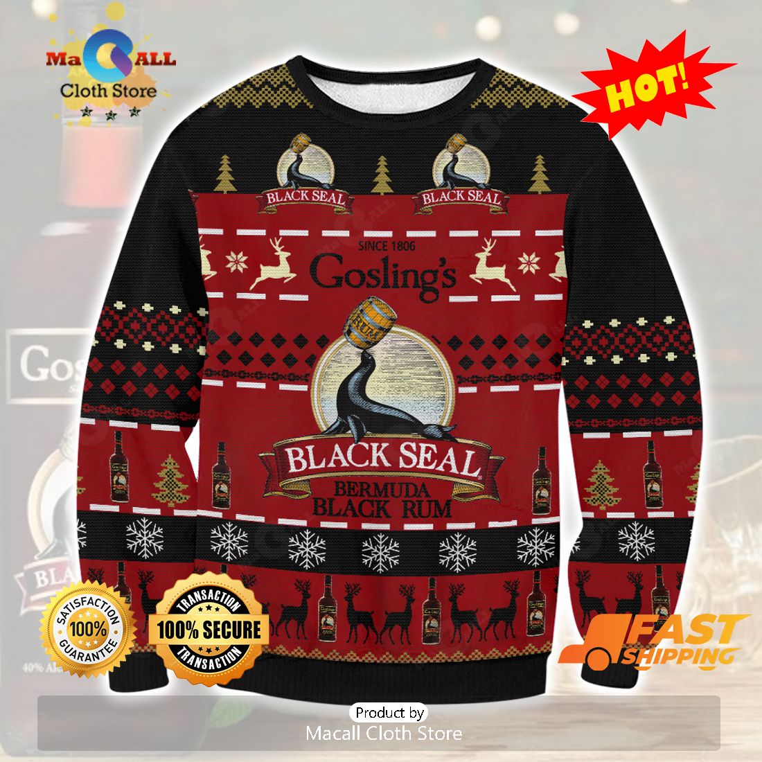 HOT TREND Goslings Rum Ugly Christmas Sweater, Gifts For Xmas Day